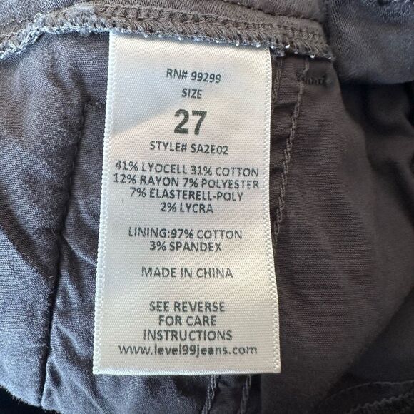 Level 99 FRANCIS LACEY DOUBLE WELT ZIP TROUSER Grizzly Pants Size 27 - Picture 5 of 11